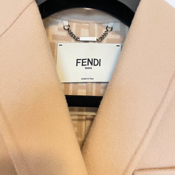 Authentic FENDI light beige wool coat 36 - Picture 6 of 12